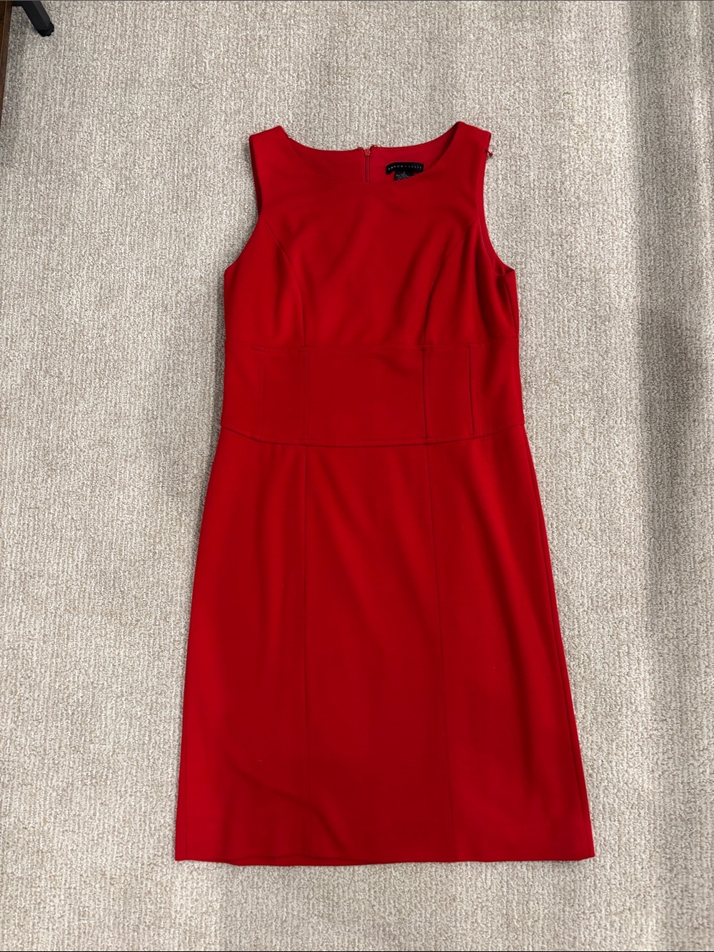 Sleeveless Red Midi Sheath Dress - Grace Dresses